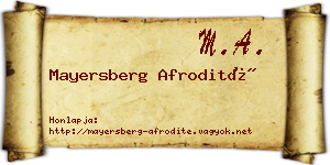 Mayersberg Afrodité névjegykártya